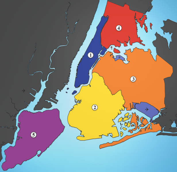 File:5 Boroughs Labels New York City Map Julius Schorzman.png