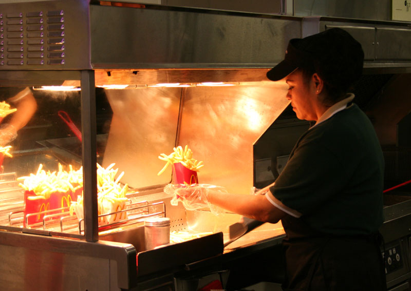 Production of french fries in McDonald's