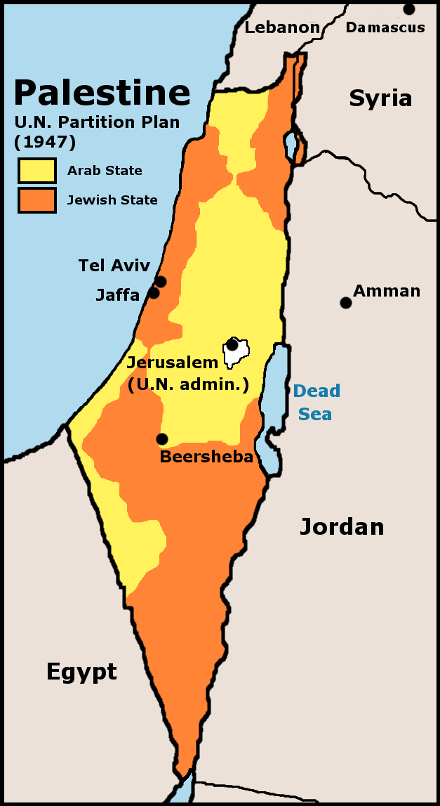 Division of Palestine proposed by UNSCOP