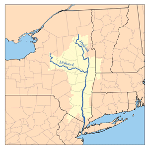 Map of the Hudson River Watershed
