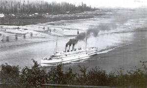 Shallow sandbanks extended far across Burrard Inlet's First Narrows before they were extensively dredged from 1912-1917.png