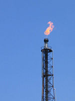 An oil refinery flare near Chicago