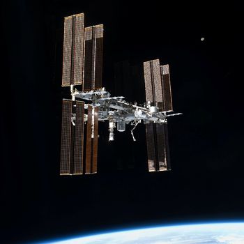 The International Space Station on July 19, 2011, viewed from the space shuttle Atlantis.