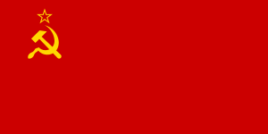 Image of hammer and sickle flag of the Soviet Union