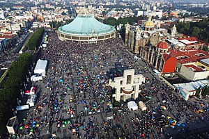 Aerial view of the La Villa de Guadalupe complex in Mexico City